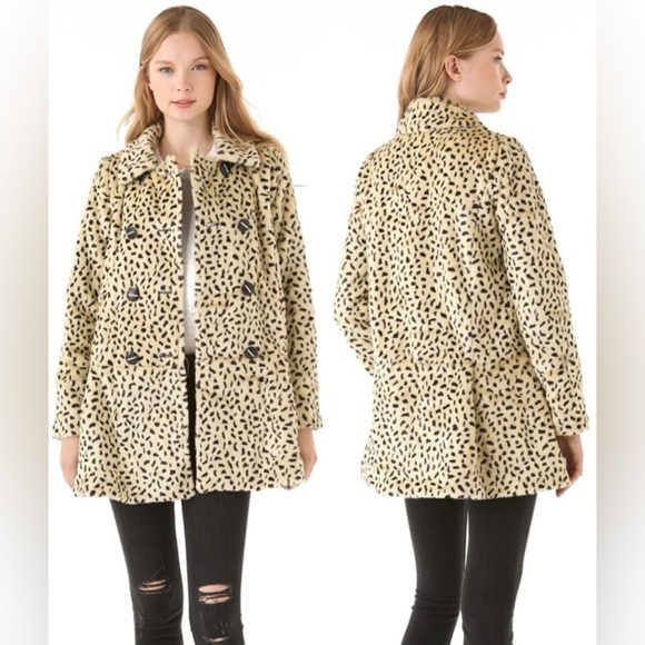 Y2K Free People Animal Print Swing Jacket- size 2 - Picture 1 of 11